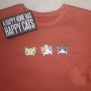 Rust Cat Sweatshirt Small (S)